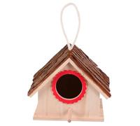 WEKADRIN Nichoir Bois Massif Suspendu Maison Oiseau Décorative Artisanale Abri Sécurisé pour Petits Oiseaux Nid pour Élevage et Décoration Extérieure