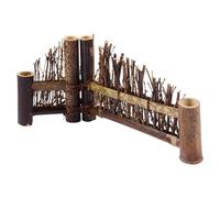 WEKADRIN Ornement de Clôture en Bois Tissé, Petite Barrière Japonaise Pliable 21,5x10 Cm, Décor Micro-paysage pour Jardin, Cérémonie du Thé et Aménagement Paysager Extérieur