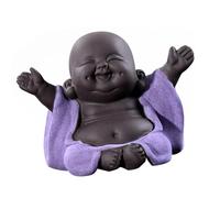 WEKADRIN Ornement de Moine Bouddhiste en Céramique Violet Café Statue Décorative Zen pour Intérieur Sculpture Artistique de Table Présent Créatif et Paisible pour Maison et Bureau