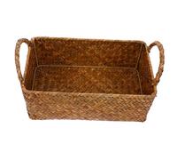 WEKADRIN Panier de Rangement Tissé Rotin avec Corbeille Portable et Multifonction Panier Décoratif pour Bureau et Table Panière Snack et Rangement Petits Objets Couleur Orange Rectangulaire