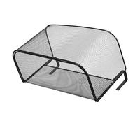 WEKADRIN Panier Suspendu de Rangement de Chevet en Fer Noir, Taille Moyenne, Panier Mural Fil Métallique pour Dortoir, Chambre ou Bureau, Organise Vos Objets Essentiels à Côté du Lit,