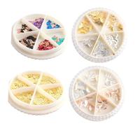 WEKADRIN Patchs De Manucure En Alliage Doré 3d 4 Pièces Taille Moyenne Décorations D'ongles Colorées Pour Femmes Nail Art Manucure Personnalisée