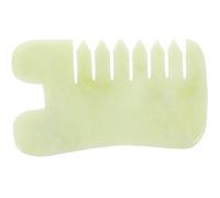 WEKADRIN Peigne de Massage Jade Naturel Multi-usage pour Visage et Corps Outil Gua Sha Scraping pour Détente Du Chevelu et Soin de Beauté Adapté Massage Du Cou et Dos