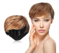 WEKADRIN Perruque Bob Courte Naturelle pour Femmes Synthétique Douce et Réaliste Style Pixie Adaptée pour Usage Quotidien Fêtes et Cosplay