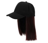 WEKADRIN Perruque Casquette Femme Short Straight Wig Hat Naturel Accessoire Cheveux Costume Élégant