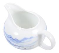 WEKADRIN Pichet à Lait en Porcelaine Bleu et Blanc 170 Ml Saucière Céramique Multifonction pour Café et Sauce Récipient Compact et Facile à Nettoyer Crémier Décoratif Cuisine et Service