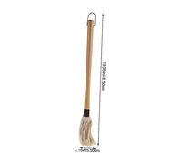 WEKADRIN Pinceau à Huile Et Balai à Barbecue Remplaçable Manche en Bois pour Barbecue, Lot De 2 Set De Brosses Épaisses en Coton, Adaptés pour Cuisson Au Gril Et Marinades
