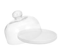 WEKADRIN Plateau à Gâteau Céramique avec Cloche Verre Support Poussière pour Desserts Service Élégant pour et Mariages