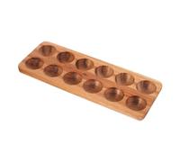 WEKADRIN plateau d'oeufs Poulet comptoir Porte-œufs servir afficher organisateur d'oeufs conteneur d'oeufs de réfrigérateur plaque d'oeufs présentoir à oeufs en bois bac à œuf Acacia Brun