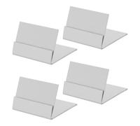 WEKADRIN Porte-afficheur de Table en Acier Inoxydable Argenté, Lot de 4, Pince de Support pour Affichage de Prix et Cartes, pour Bureau et Commerce de Détail