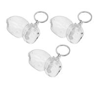 WEKADRIN Porte-clés Capsule Transparente pour Poils D’Animaux de Lapin, Lot de 3 Boîtes à Poils de Lapin, Rangement Compact pour Souvenirs de Chat et Chien, Accessoire Mémoriel