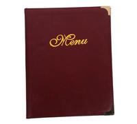 WEKADRIN Porte Menu Cuir Rouge Classeur Transparent pour Restaurant Protège Menu Simple et Pratique avec Pages Coulissantes Dossier Prix Repas Résistant et Facile à Mettre à Jour