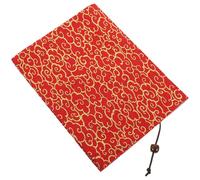 WEKADRIN Protège-couverture en Tissu Rouge Motif Fleurs Dorées, Pochette Réutilisable pour Cahiers et Carnets, Protection des Bords, pour Espaces Publics et Bus
