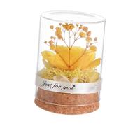 WEKADRIN Rose Éternelle sous Cloche Verre avec Base Massif Décoration Romantique Valentine Ornement Élégant sans Entretien Cadeau Fête Mères Et Sœur