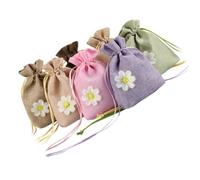 WEKADRIN Sachet à Cordon en Lin Lot de 12 Pochettes Décoratives Colorées pour Lavande Épices Thé Fleurs Paquet Vides Réutilisables