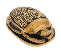 WEKADRIN Scarabée Décoratif Égyptien en Résine Dorée Ornement Vintage pour Bureau et Maison Statuette Artisanale Réaliste Décoration Chic Intérieure Présent Original Egyptien