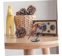 WEKADRIN Sculpture Oiseau Métal Décoratif avec Socle Figurines Oiseaux Artisanales pour Salon Bureau et Jardin Ornements Ludiques et Réalistes pour Intérieur et Extérieur