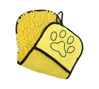 WEKADRIN Serviette de Bain Rapide pour Chiens et Microfibre Absorbante et Douce Séchage Express Compacte et pour Toilettage et Bain des Animaux de Petite à Jaune
