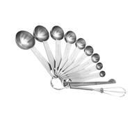 WEKADRIN Set Cuillères et Règle Mesure Inox Rondes pour Cuisine Pâtisserie Outils et Compacts pour Ingrédients Secs et
