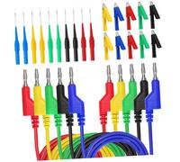 WEKADRIN Set de Cordons de Test avec Fiches Banane et Pinces Crocodile Isolées pour Multimètre de Test Électrique Sécurisée Professionnel Polyvalent pour Laboratoire et Contrôle