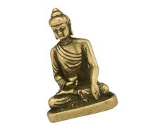 WEKADRIN Statue de Bouddha en Laiton Ancien, Figurine Décorative Compacte, Ornement de Bureau Stable, Décoration Intérieure pour Maison, Salon de Thé et Temple, Statue D’étagère Paisible