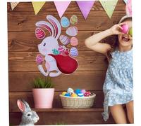 WEKADRIN Stickers Muraux de Pâques Géants Lapin Portant Œufs Décorations Autocollants Adhésifs pour Fenêtre Bricolage Chambre Salon