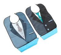 WEKADRIN Tablier Cuisine Imperméable 2 Pièces Bavoir Adulte Ajustable Léger pour Personnes Âgées et Usage Repas