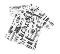 WEKADRIN Tablier de Coiffeur Manches Courtes avec Fermeture Éclair Blouse Salon Coiffure et Confortable Vêtement de Travail Professionnel avec Poche pour Hommes et Femmes Uniforme Coiffure