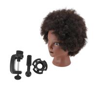 WEKADRIN Tête de Mannequin Coiffure Afro Réaliste Cheveux Humains pour Formation Barbiers Coiffeurs Résistante et Polyvalente pour Coupe et Styling