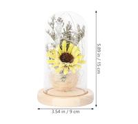 WEKADRIN Tournesol Décoratif en Verre LED Ornement de Table Jaune sous Cloche en Verre Décoration Intérieure pour Maison Chambre et Bureau Présent pour Fête des Mères et