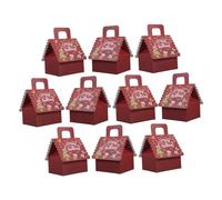 WEKAMOS 10 Pièces Boîtes à Biscuits et Bonbons Forme de Maison de Noël Boîtes Carton pour Gâteaux et Confiseries Emballage Festif Élégant pour Fêtes et Présents