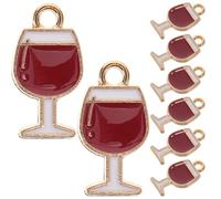 WEKAMOS 10 pièces Breloques Pendentifs Verre à Vin Vintage Alliage de Zinc Résistantes pour Fabrication de Bijoux Collier Bracelet Boucle Oreille