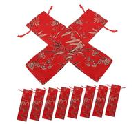 WEKAMOS 10 Pièces Brocade Embroidered Jewelry Pouches With Drawstring Small Chinese Style Gift Bags For Wedding Favors Party Candy Travel Storage Soft Cloth Sacs