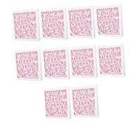 WEKAMOS 10 Pièces Cartes Anniversaire Découpé Romantique pour Filles Style Européen Élégant Motif Fée Délicate Invitation Fête et de Vœux Rose