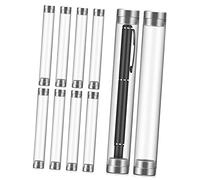 WEKAMOS 10 pièces Étui à Stylos Cylindrique Transparent Acrylique Lot de Tubes de Rangement pour Stylos Organisateur Bureau et École Affichage Pratique des
