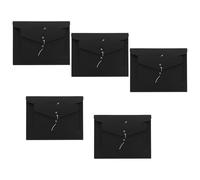 WEKAMOS 10 Pièces Lot de 10 Pochettes Portefeuille en Papier Kraft Noir Format Horizontal, 5 A4 5 A5, Chemises à Enveloppe Ficelle, Pochettes à Dossiers pour Classement Bureau et Scolaire,
