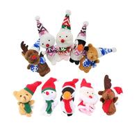 WEKAMOS 10 Pièces Lot de Marionnettes à Doigts Tissu pour Noël Jouets Portables et Décoratifs pour Histoires et Jeux Animaux Garçon Fille