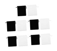 WEKAMOS 10 pièces Sachets de Rangement avec Cordon pour Bijoux et Accessoires Pochettes Décoratives et Personnalisables Lot Mixte Blanc et Noir