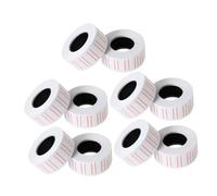 WEKAMOS 10 rouleaux Lot de Étiquettes de Prix Blanches Adhésives Autocollantes et Amovibles pour Marquage Tarifaire Magasin Petites Étiquettes pour Commerce de Détail