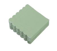 WEKAMOS 100 Pièces Serviettes de Cocktail Vertes Jetables Double Épaisseur Bords Festonnés Absorbantes pour Fêtes Mariage Shower Déjeuner Dîner