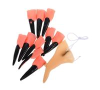 WEKAMOS 11 Pièces Faux Ongles Halloween avec Nez Long Cosplay Accessoire Zombie Décor Effrayant pour Costume
