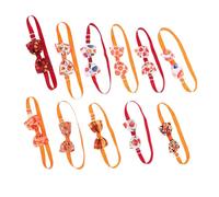 WEKAMOS 11 Pièces Nœuds pour Animaux avec col réglable Accessoires Automne Halloween et Thanksgiving pour Chiens et Chats Motifs érable et Citrouille décoration Mignonne et Confortable