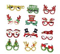 WEKAMOS 12 pièces Lunettes de Noël Originales Décoration de Fête et Amusante Accessoires Cosplay Père Noël Bonhomme de Sapin pour Hiver et Carnaval