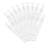 WEKAMOS 18 pcs Tubes à Bulles Vides Forme de Coeur Lot de Baguettes à Bulles pour Mariages et Fêtes Idéaux pour Amusement Plein Air