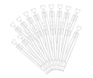 WEKAMOS 18 pcs Tubes à Bulles Vides Forme de Coeur Lot de Baguettes à Bulles pour Mariages et Fêtes Idéaux pour Amusement Plein Air