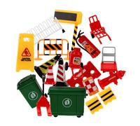 WEKAMOS 19pièces Mini Traffic Road Signs and Barriers Early Education Toys for Kids Portable Traffic Safety Learning Set