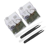 WEKAMOS 2 Ensembles Boîte d’élevage Acrylique Transparente pour Petits Reptiles kit avec Pinces et Compte-Gouttes adaptée aux araignées sauteuses escargots et Insectes Facile à Observer