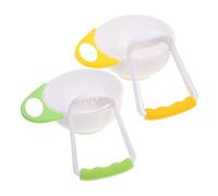 WEKAMOS 2 Ensembles Bol de Broyage pour Multifonctions Jaune et Vert pour Alimentation Complémentaire Design Ergonomique et Facile à Nettoyer