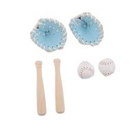 WEKAMOS 2 Ensembles Mini Baseball Bat Glove and Ball Kit for Dollhouse Accessories Small Sports Toys for Beginners Family-Friendly Decorative Craft Project