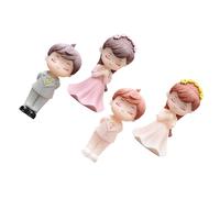 WEKAMOS 2 paires Figurines Couple Mariés Décorations Gâteau Mariage Adorables Modèles Résistants pour Table Bureau Voiture de Petits Décors Créatifs